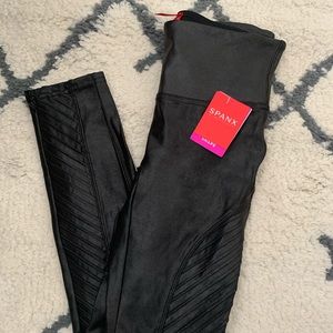 NWT Spanx Faux Leather Moto Leggings